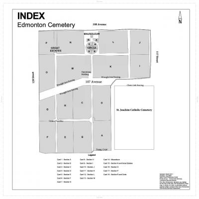 Edmonton cemetery map index